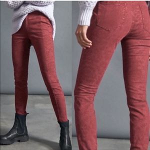 Anthropologie Pilcro and the Letterpress Red Serif Baroque Jeans 32 Tall
